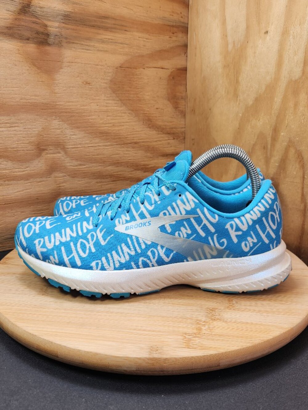 Brooks Launch 7 Womens Blue Running On Hope Brave Like Gabe Shoes Size 8.5 - Picture 4 of 9